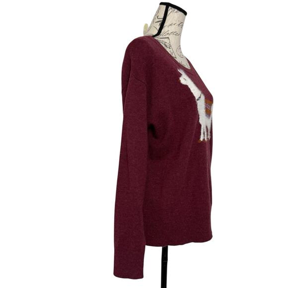 Sundance Laid Back Fuzzy Llama Wool Blend Burgundy Sweater Pullover Small - Picture 3 of 10